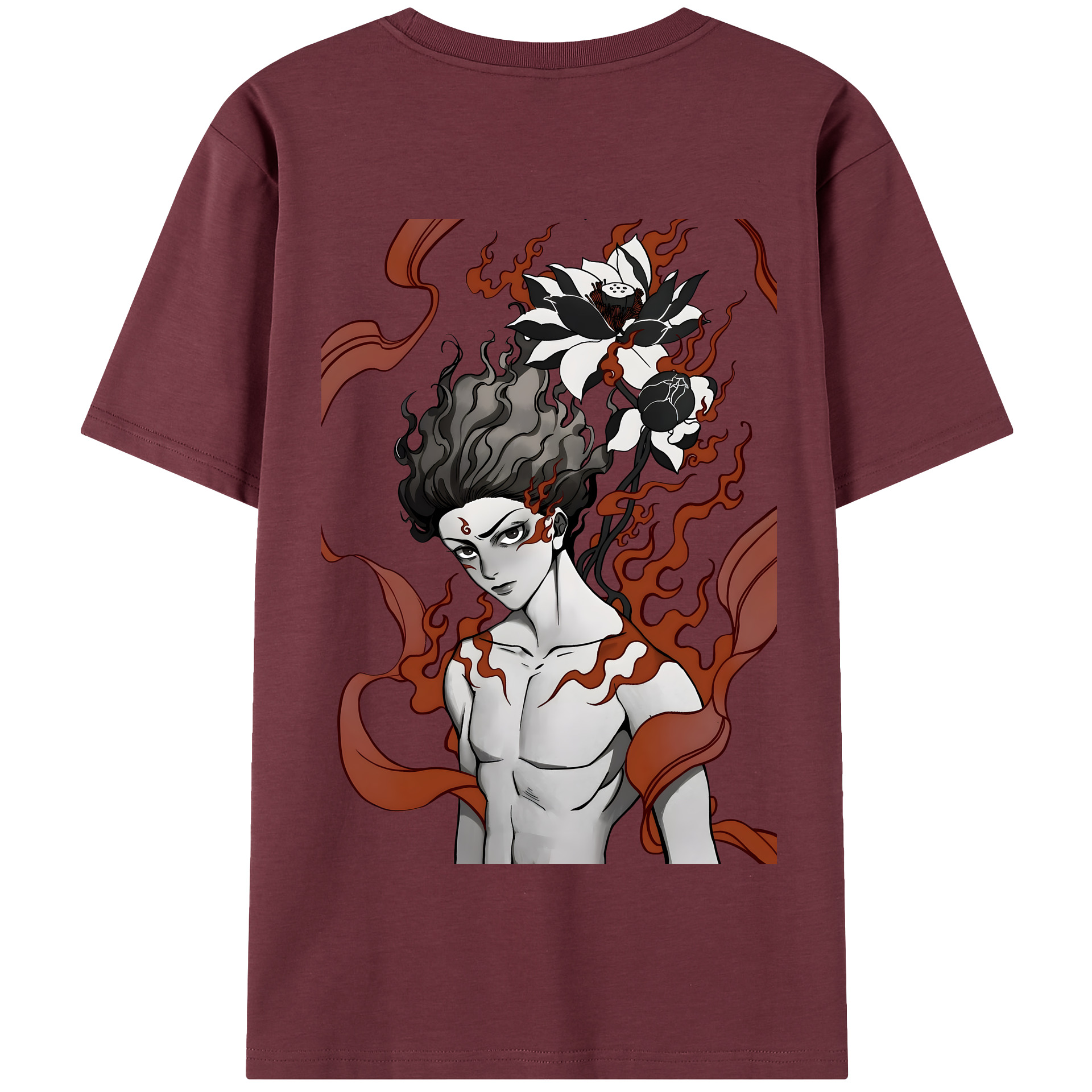 （画像用） Ne Zha 2 ナタ 魔童の大暴れ 綿100％半袖Tシャツ（背面プリント）